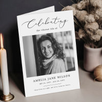 Elegant Celebration of Life Photo Funeral Folded