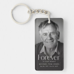 Elegant Celebration of Life Photo Funeral Keychain