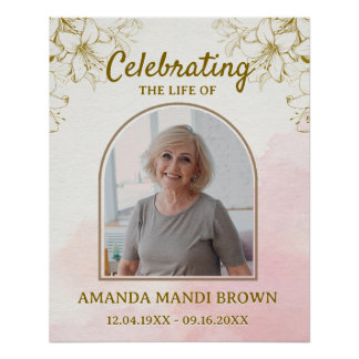 Elegant Celebration of Life Photo Funeral Poster