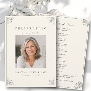 Elegant Celebration of Life Photo Funeral Program