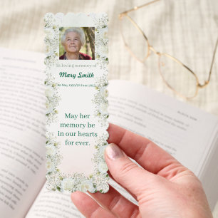 Elegant Celebration of Life Photo Memorial Bookmarks