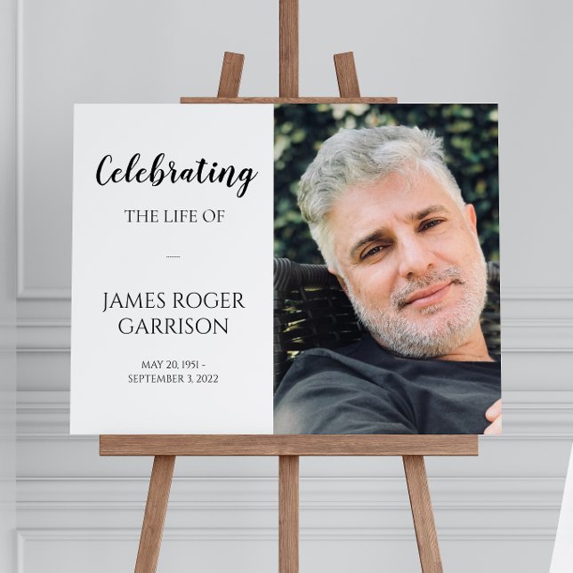 Elegant Celebration of Life Photo Memorial Foam Board (Creator Uploaded)