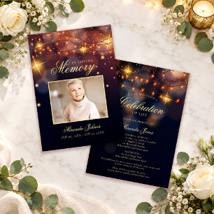 Elegant Celebration of Life Photo Memorial Invitation