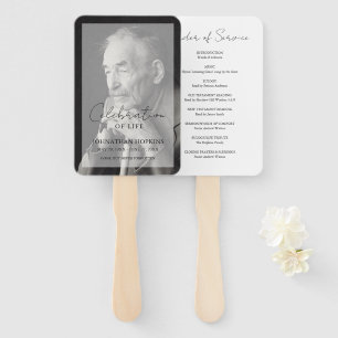 Elegant Celebration of Life Photo Order of Service Hand Fan