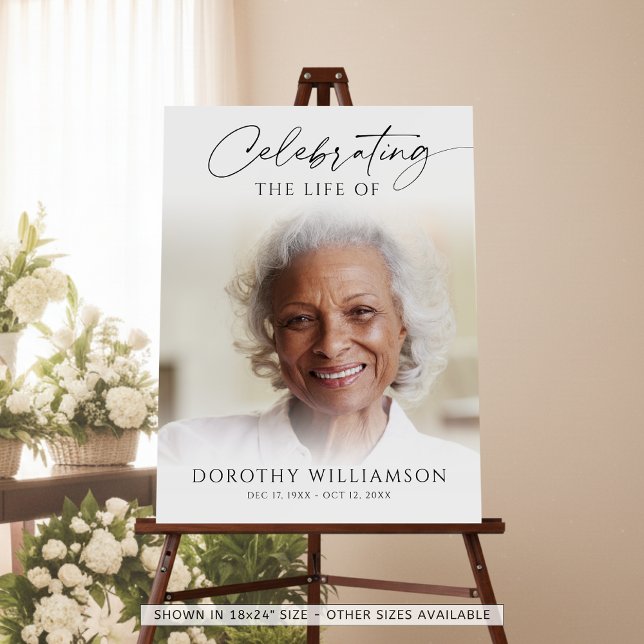 Elegant Celebration of Life Photo Sign (Creator Uploaded)