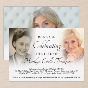 Elegant Celebration of Life Photos Invitation