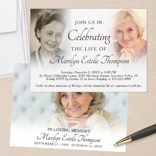Elegant Celebration of Life Photos Invitation