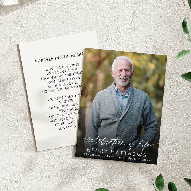Elegant Celebration of Life Script Photo Funeral (Creator Uploaded)