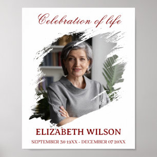 Elegant Celebration of Life Script Photo Funeral F Poster