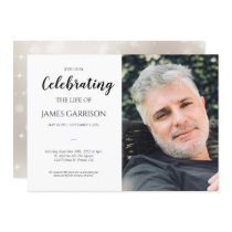 Elegant Celebration of Life With Photo Funeral Invitation Elegant Celebration of Life With Photo Funeral Invitation
