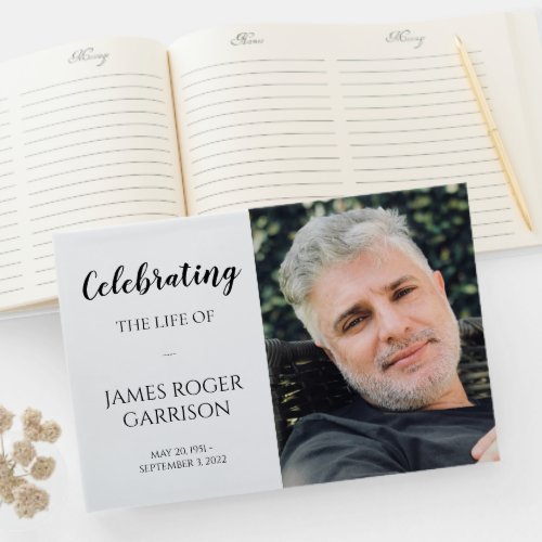 Elegant Celebration of Life With Photo Guest Book