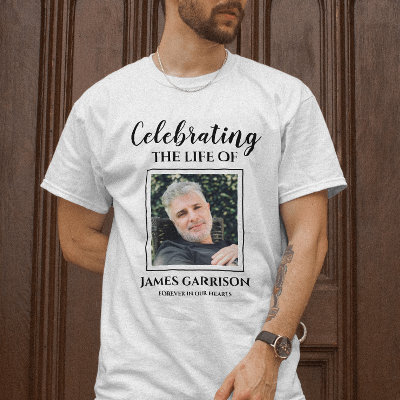 Elegant Celebration Of Life With Photo Memorial T-Shirt