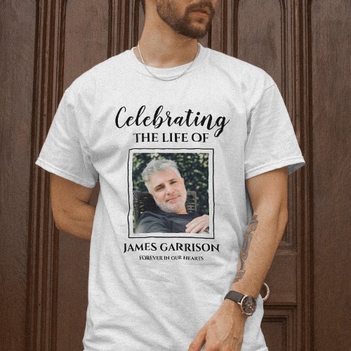 Elegant Celebration Of Life With Photo Memorial T_Shirt