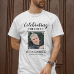 Elegant Celebration Of Life With Photo Memorial T-Shirt<br><div class="desc">Wear a special photo Celebration of Life shirt to honor the departed. Add a photo and a special message.</div>