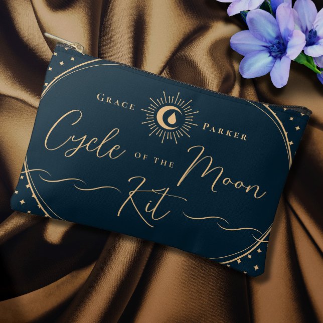 Elegant Celestial Blue First Moon Period Accessory Pouch (In Situ)