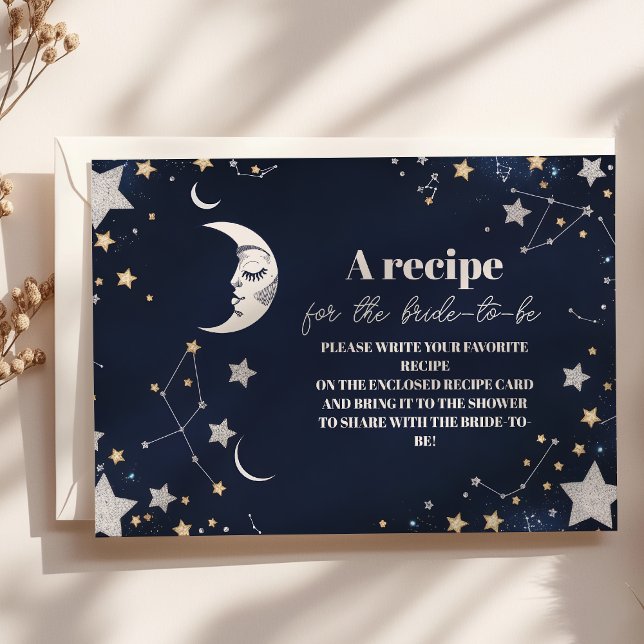Elegant Celestial Crescent Moon Bridal Shower Enclosure Card (Creator Uploaded)