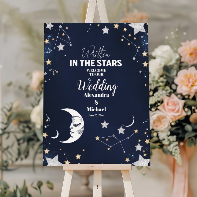 Elegant Celestial Crescent Moon Wedding Foam Board (Creator Uploaded)