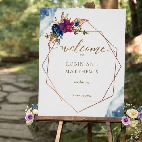 Elegant Celestial Geometrical Wedding Welcome Sign