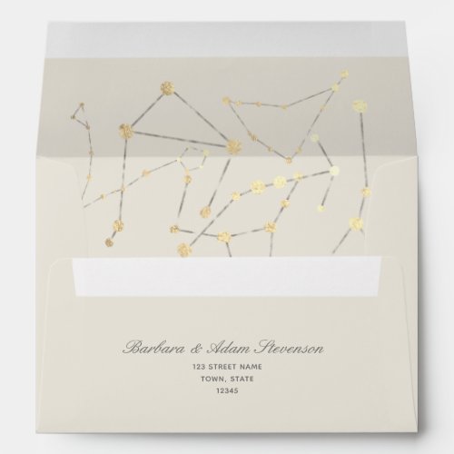 Elegant Celestial Gold Wedding Envelope