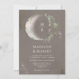 Elegant Celestial Moon Mystical Wedding Invitation