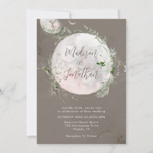 Elegant Celestial Moon Mystical Wedding Invitation