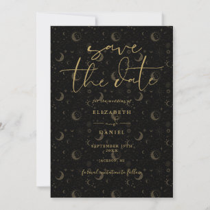 Elegant Celestial Mystical Stars And Moon Wedding Save The Date