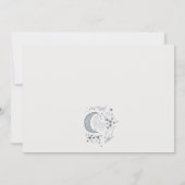 Elegant Celestial Navy Starry Night Moon Wedding Invitation (Back)