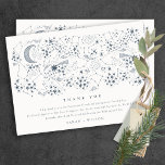 Elegant Celestial Navy Starry Night Moon Wedding Thank You Card<br><div class="desc">Celestial Deep Blue Starry Night Moon Collection- it's an elegant celestial sketchy collection of starry nights, with a modern minimal touch, Perfect for your Celestial Theme wedding & parties. It’s very easy to customize, with your personal details. If you need any other matching product or customization, kindly message via Zazzle....</div>
