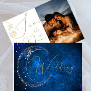 Elegant Celestial Stars Photo Evening Wedding Save The Date