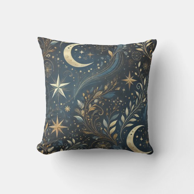 Elegant Celestial Throw Pillow (Front)