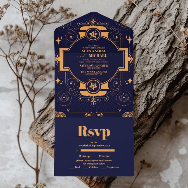 Elegant Celestial Wedding All In One Invitation (Creator Uploaded)