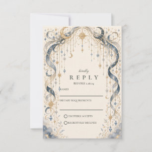 Elegant Celestial Wedding Arch RSVP Card