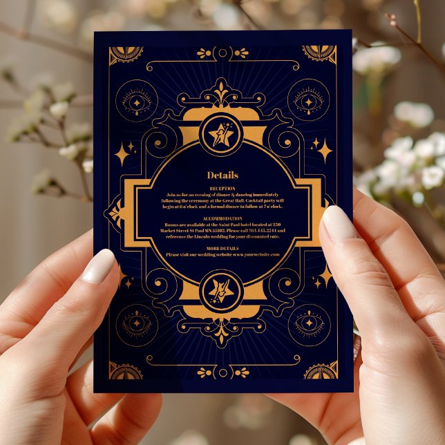 Elegant Celestial Wedding Enclosure Card (Creator Uploaded)