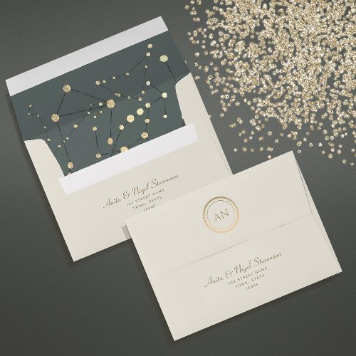 Elegant Celestial Wedding Envelope