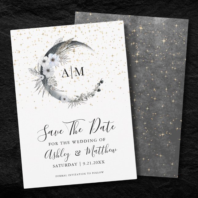 Elegant Celestial Wedding Save The Date Invitation (Elegant Celestial Wedding Save The Date Invitation)