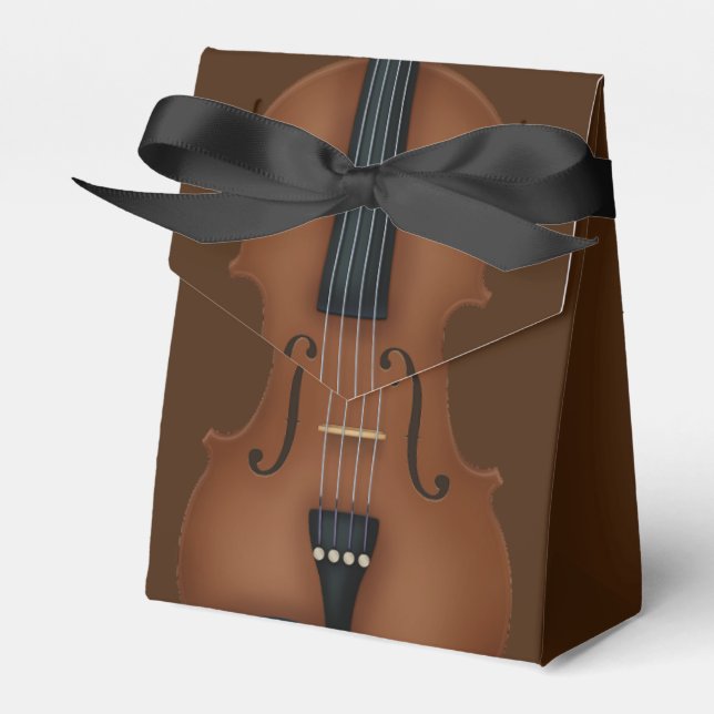 Elegant Cello Stringed Instrument Classical Music Favor Boxes (Front Side)