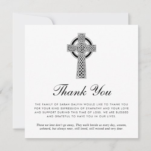 Elegant Celtic Cross Photo Memorial Square