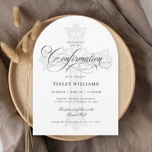 Elegant Celtic Cross Religious Confirmation Invitation