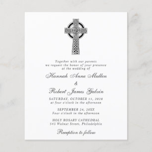 Elegant Celtic Cross Wedding Invitation