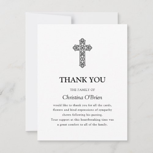 Elegant Celtic Knot Cross  Funeral Bereavement Thank You Card
