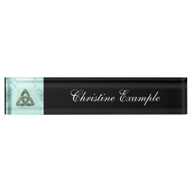 Elegant celtic knot desk name plate (Front)