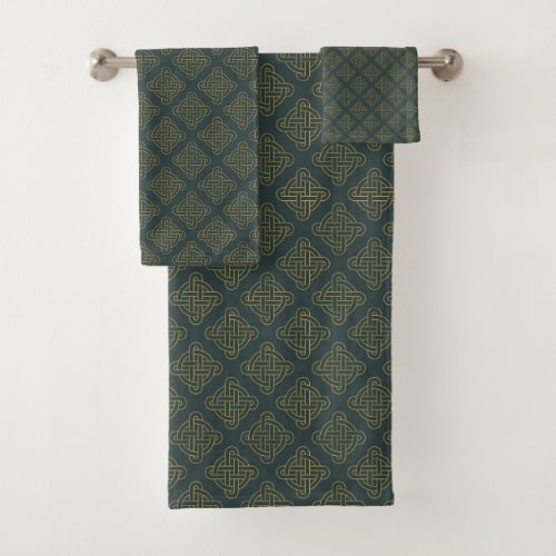 Elegant Celtic Knot Pattern Bath Towel Set
