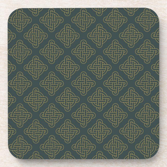 Elegant Celtic Knot Pattern Beverage Coaster (Front)