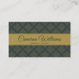 Elegant Celtic Knot Pattern Business Card