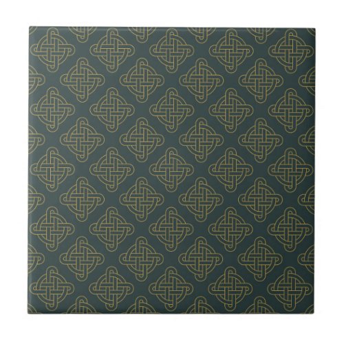 Elegant Celtic Knot Pattern Ceramic Tile