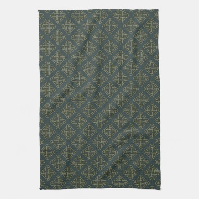 Elegant Celtic Knot Pattern Kitchen Towel (Vertical)