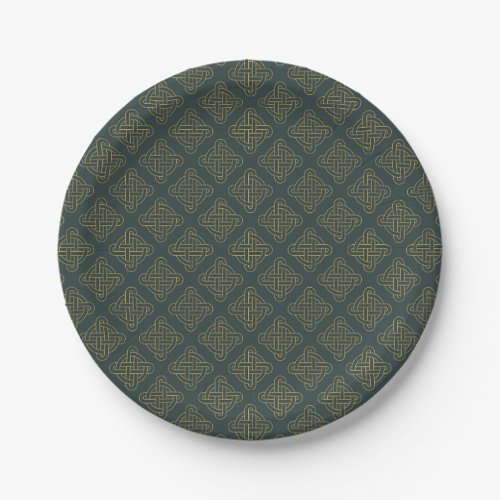 Elegant Celtic Knot Pattern Paper Plates