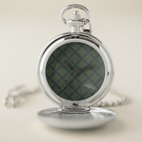 Elegant Celtic Knot Pattern Pocket Watch