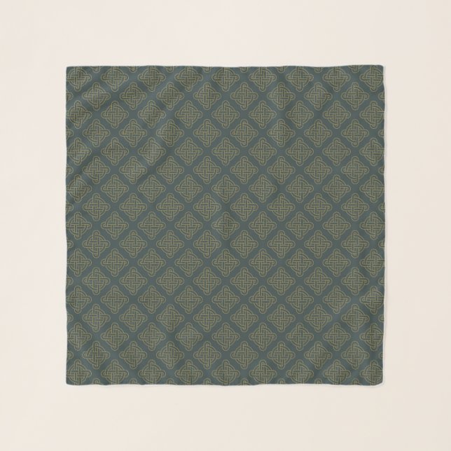 Elegant Celtic Knot Pattern Scarf (Front)