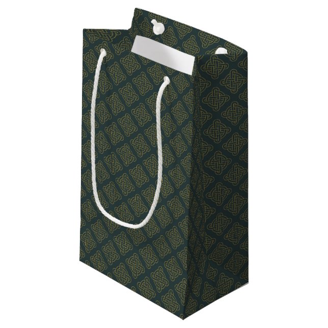 Elegant Celtic Knot Pattern Small Gift Bag (Front Angled)